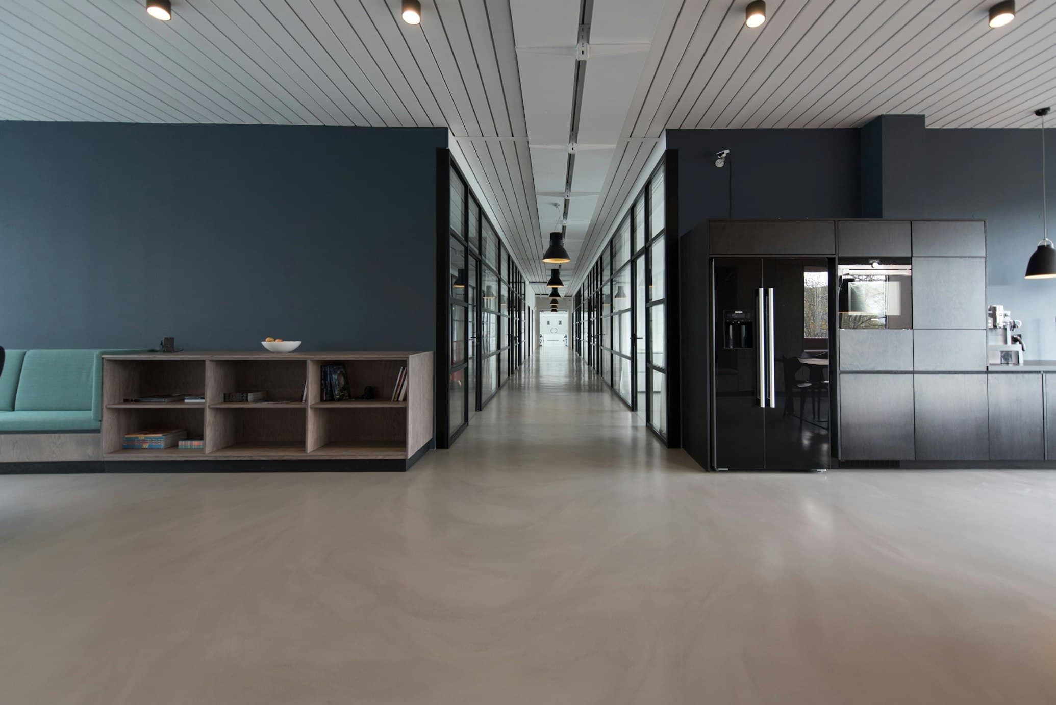 Professional office building and construction site